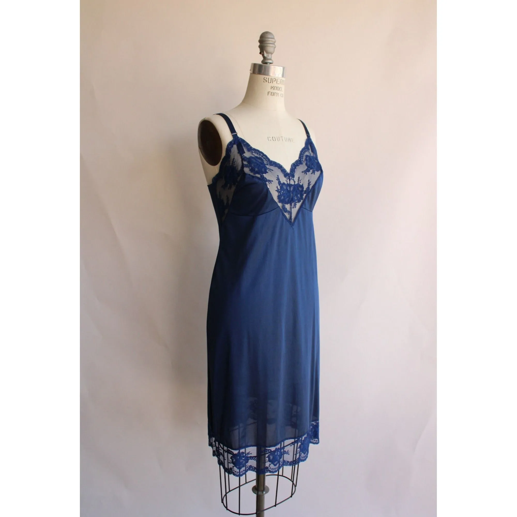 Vintage 1970s 1980s Blue Komar Slip Size 38