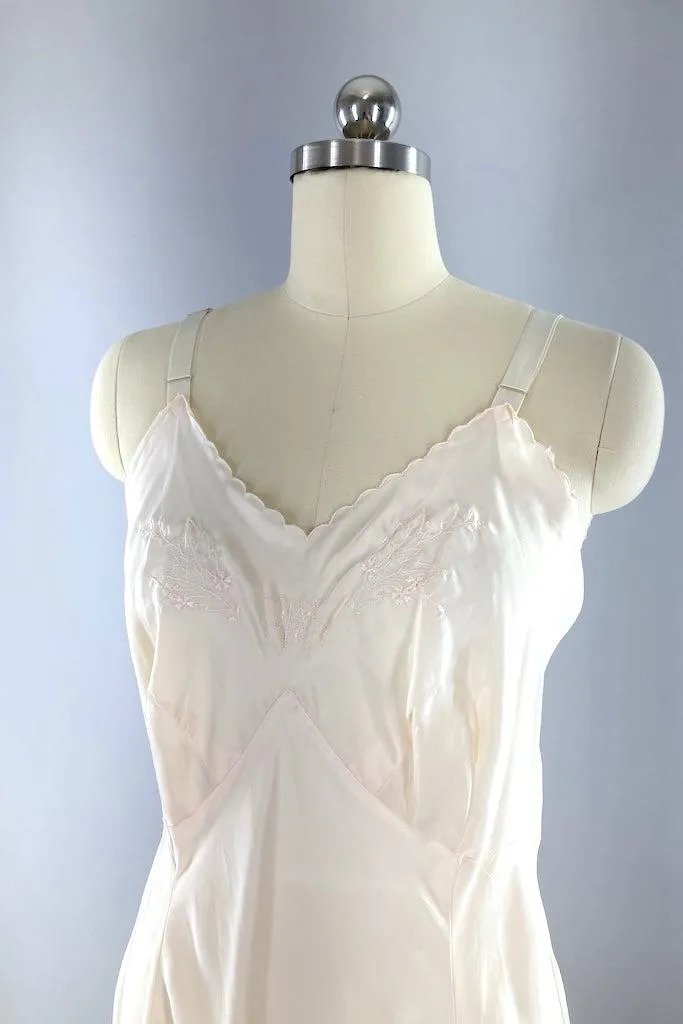 Vintage Silky Pale Pink Full Slip