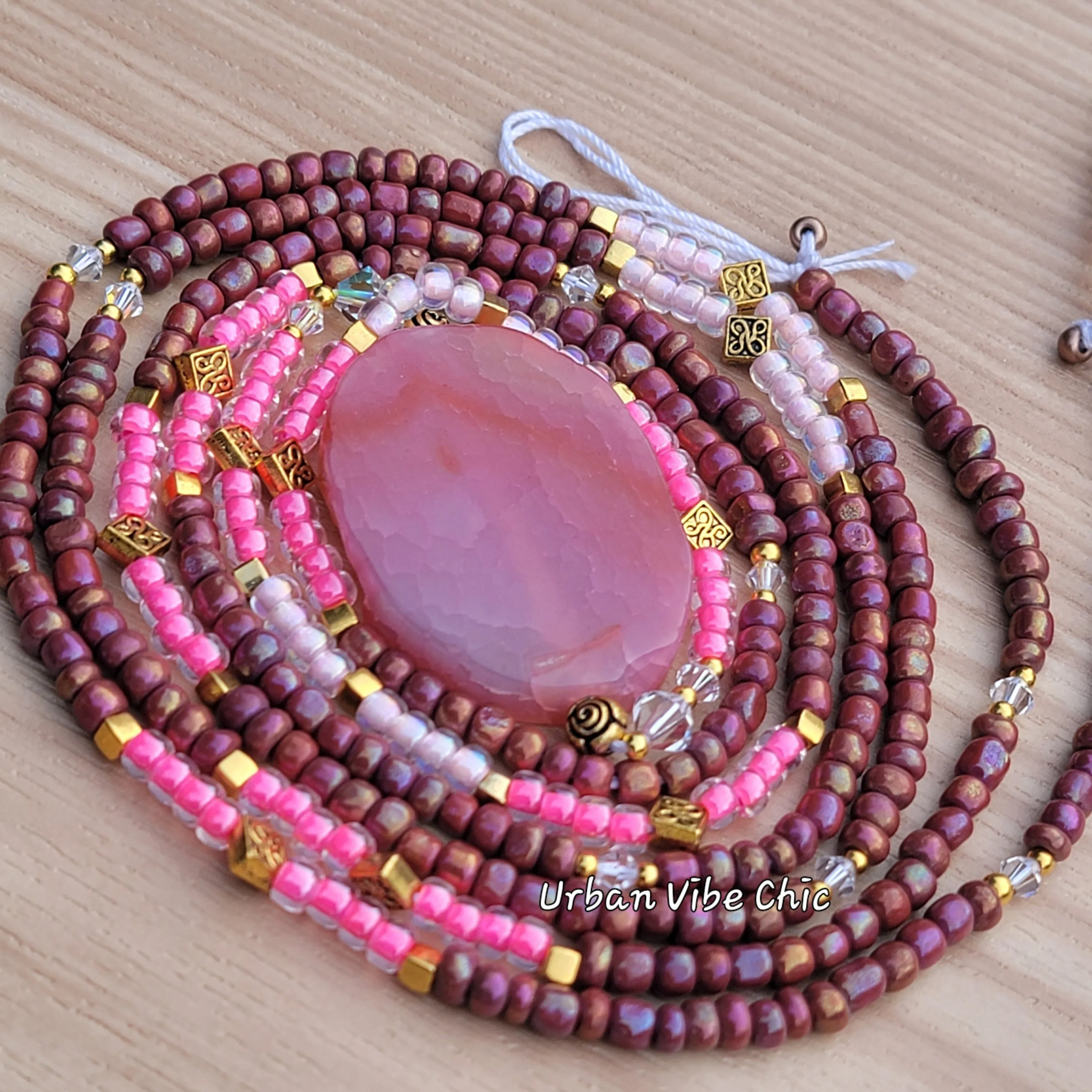 Waist Beads - Pink Agate Dream