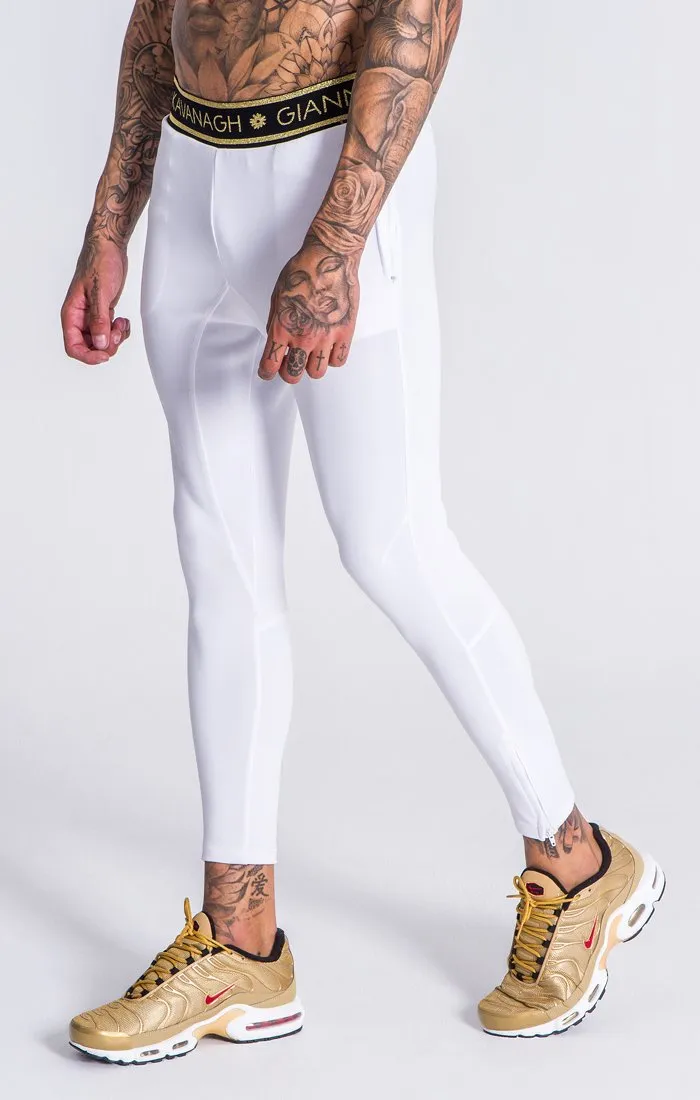 White Scuba Joggers With GK Gold Lurex Elastic