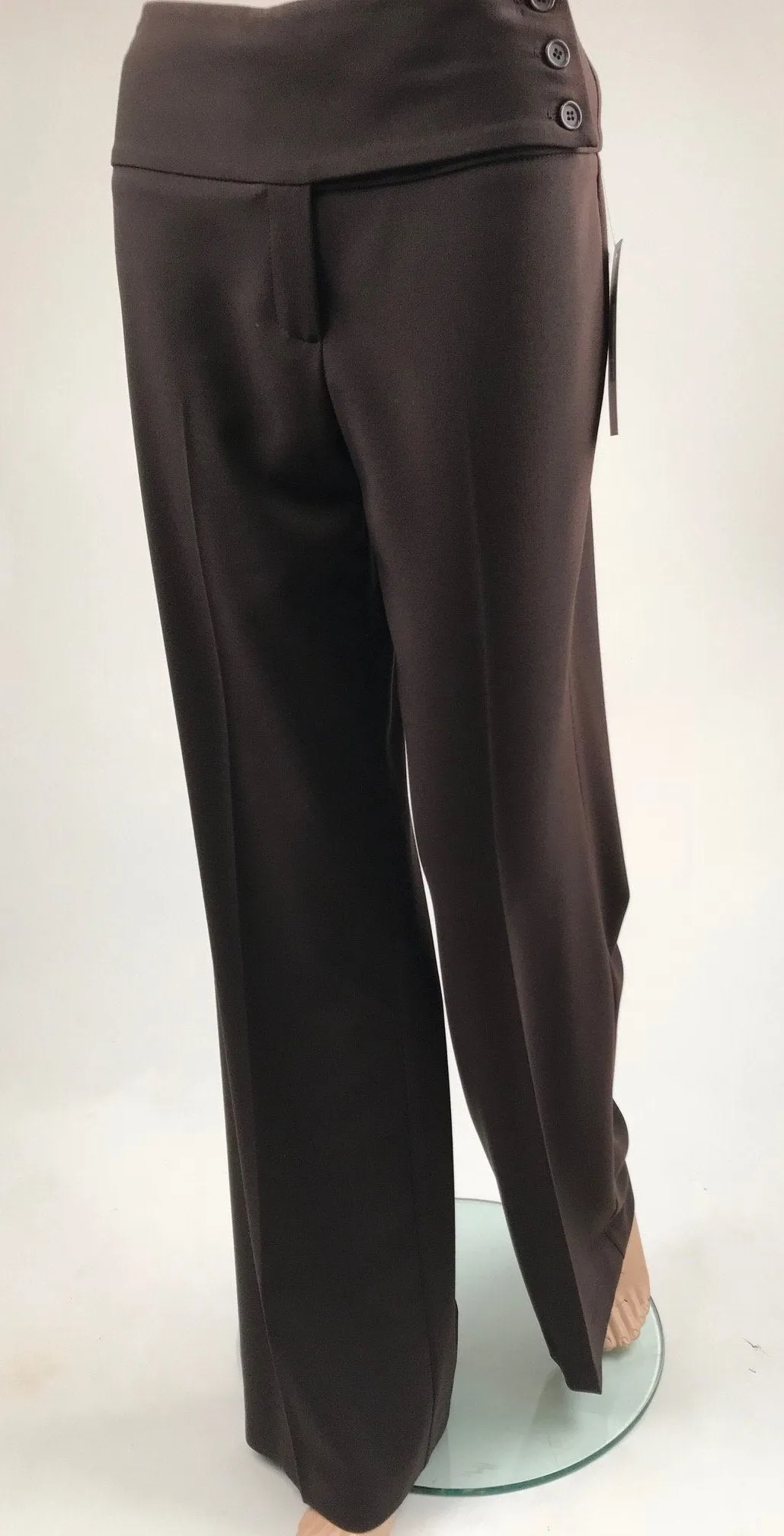 Women's Margaret M | Wide Leg and Wide Waistband Fashion Pant | Brown