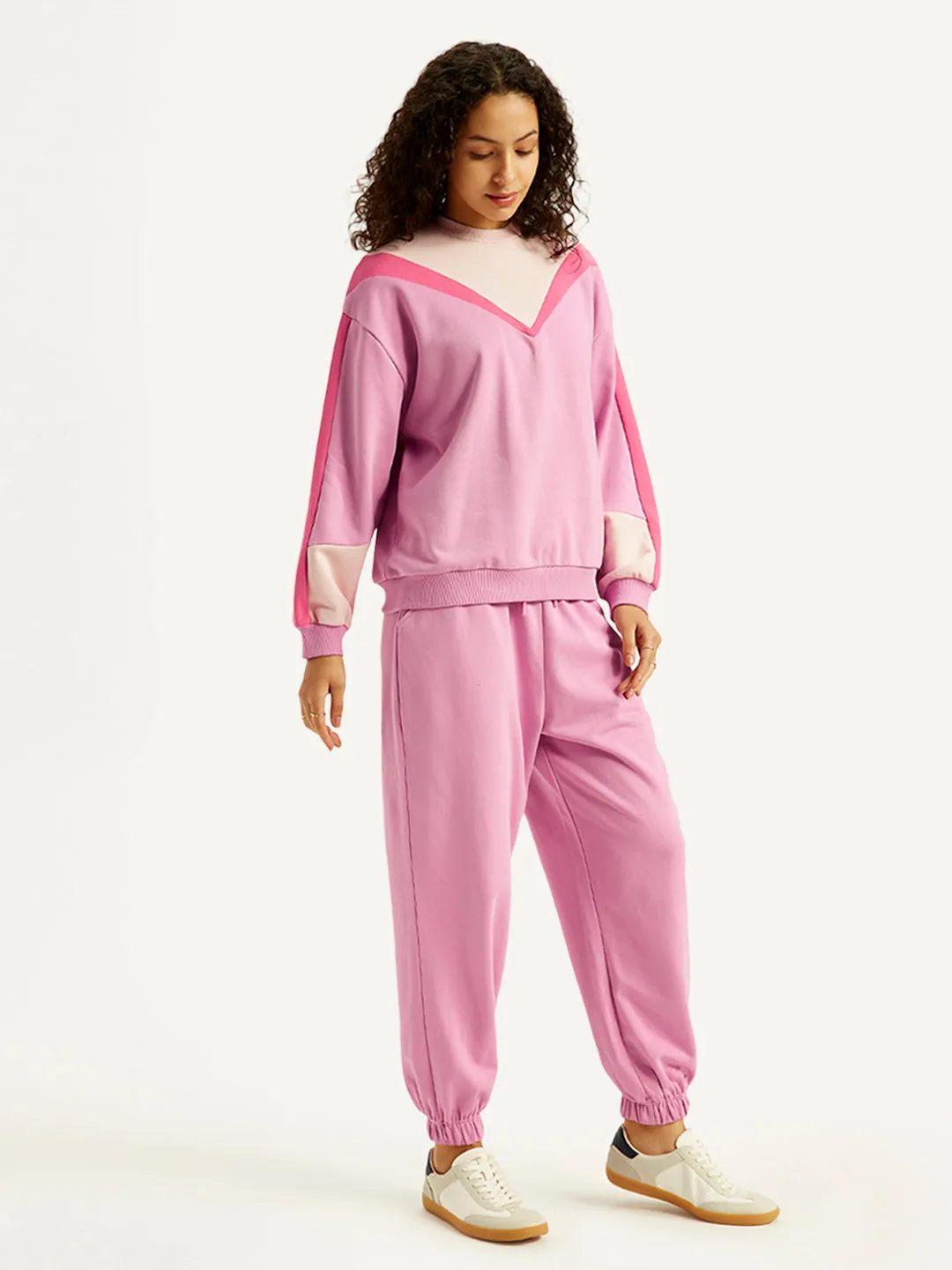 Women's Mid Rise Pink Joggers