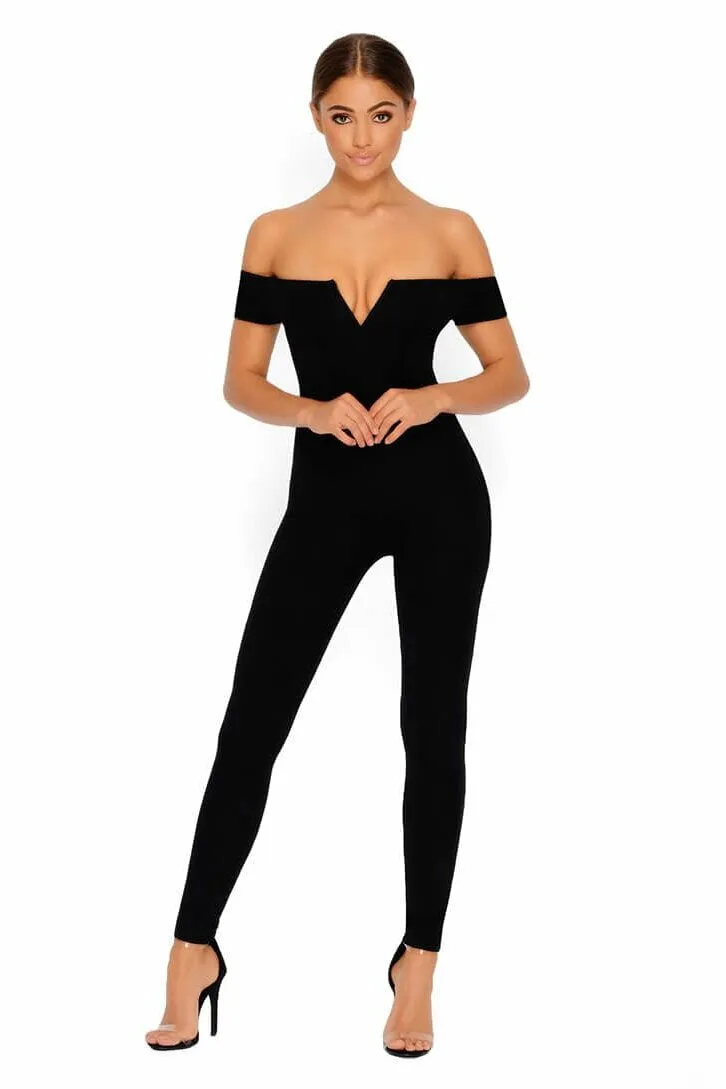 You Can't Handle V Double Layered Jumpsuit in Black